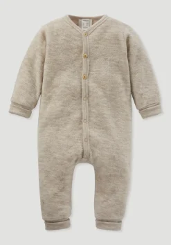 hessnatur Wollfrottee Overall aus reiner Bio-Merinowolle von| Pyjamas & Schlafoveralls|Baby Nachtwäsche