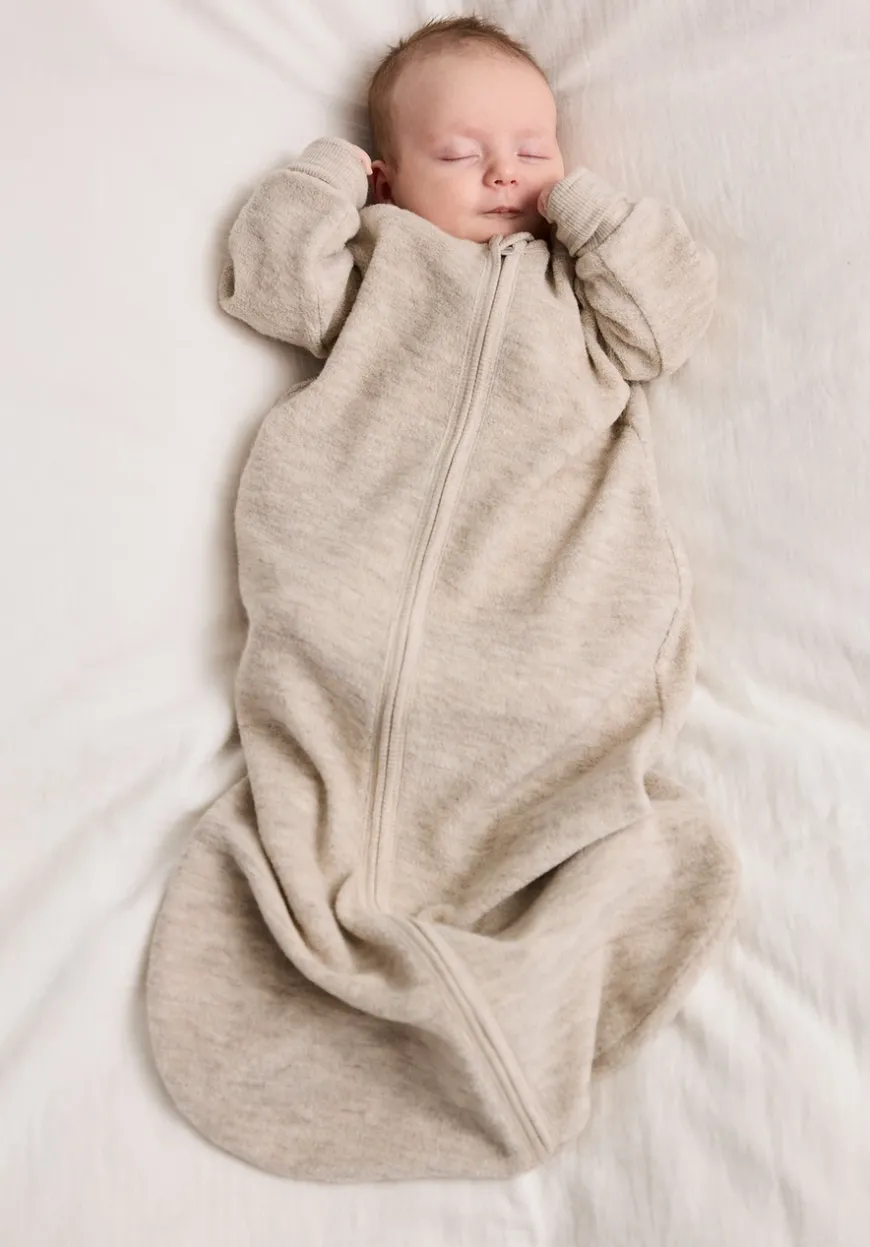 hessnatur Wollfrottee Schlafsack aus reiner Bio-Merinowolle von| Schlafsäcke|Für Kids